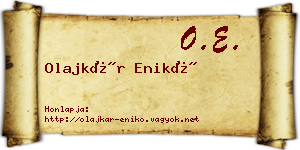 Olajkár Enikő névjegykártya